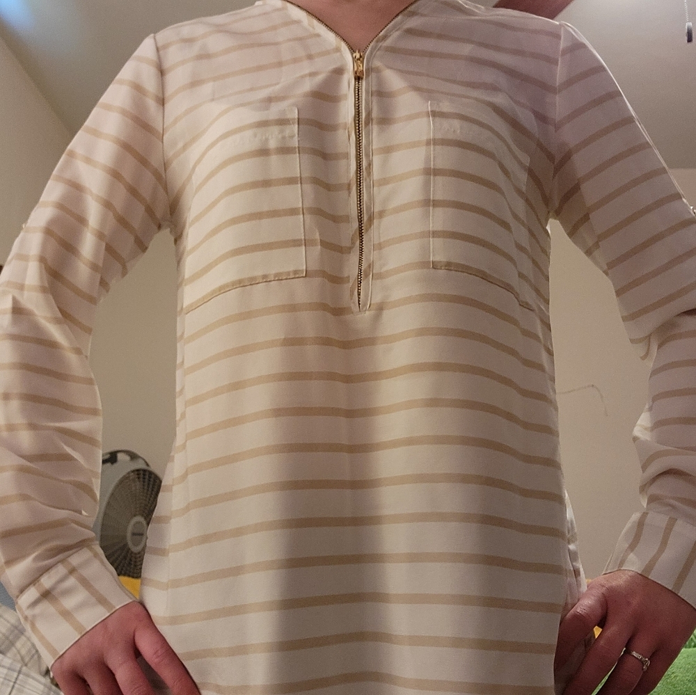 White stripped Calvin Klein top